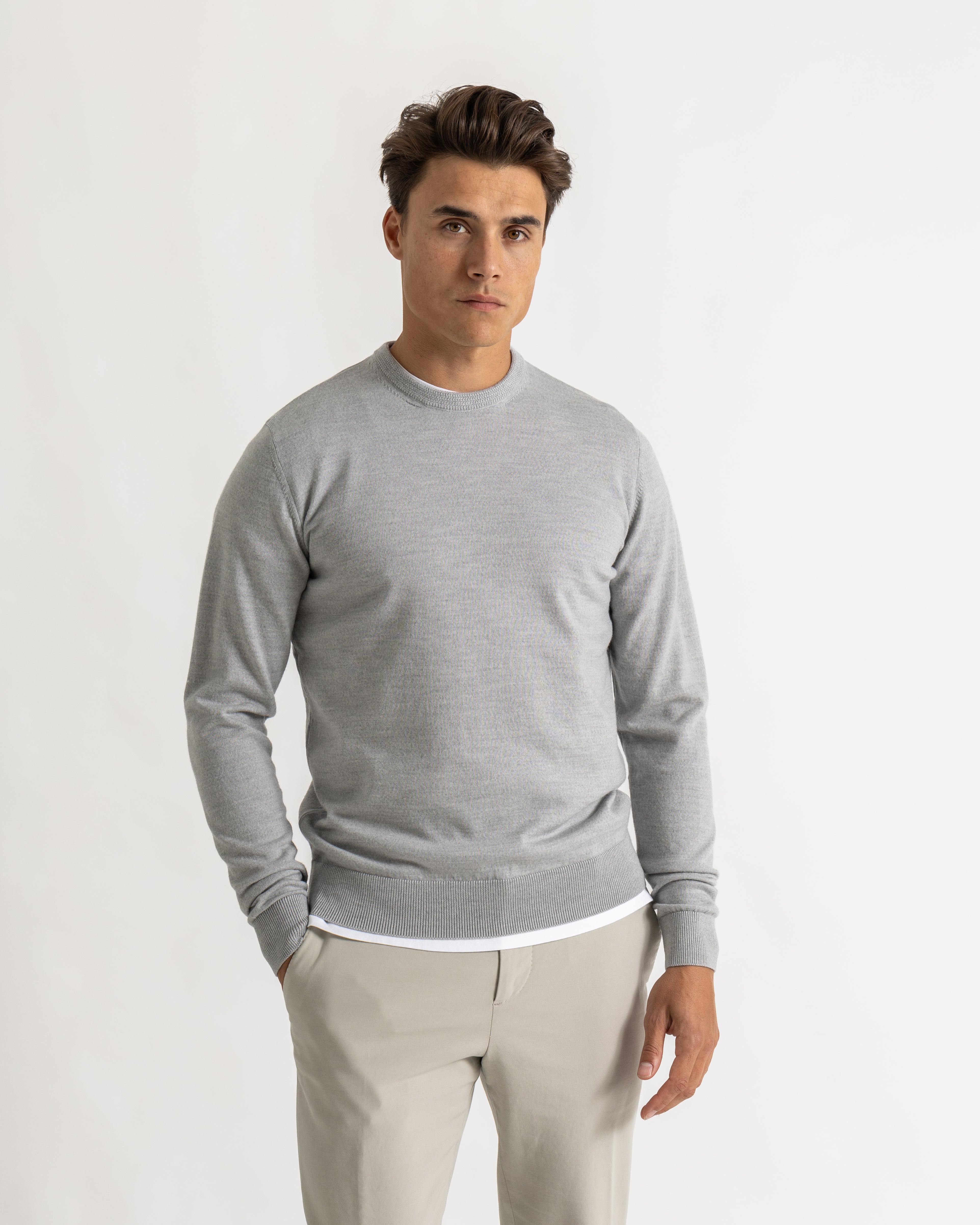 Fender roundneck knit grijs