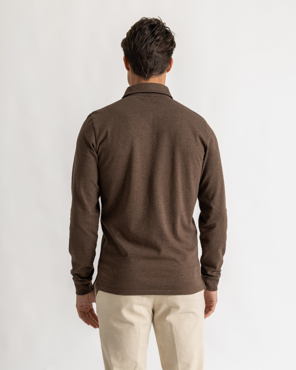 Cooper shirt slim long sleeve brown