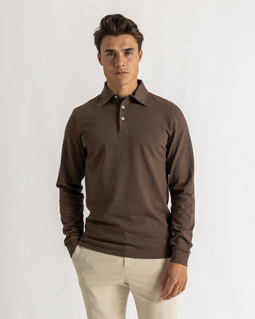 Cooper shirt slim long sleeve brown