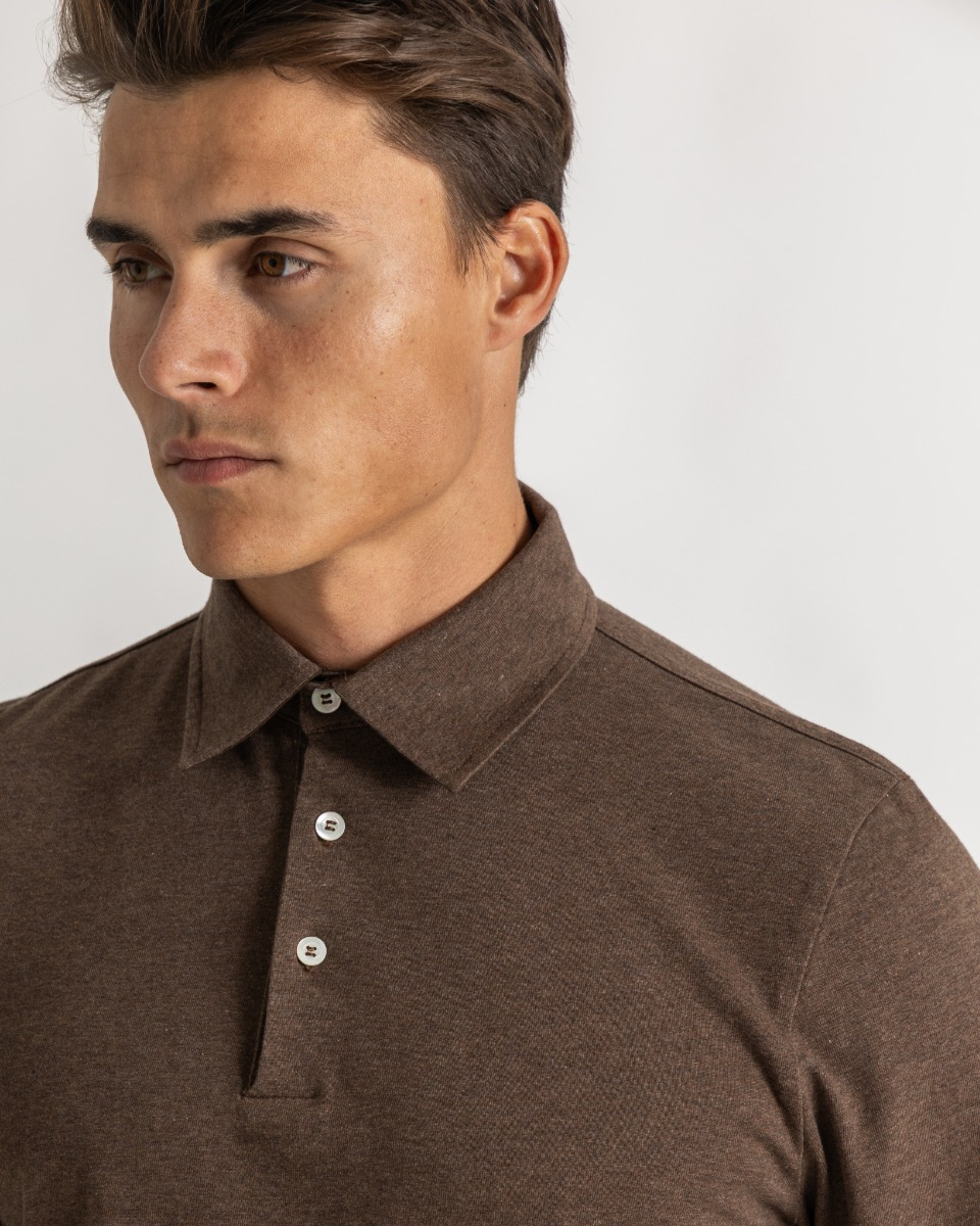 Cooper shirt slim long sleeve brown