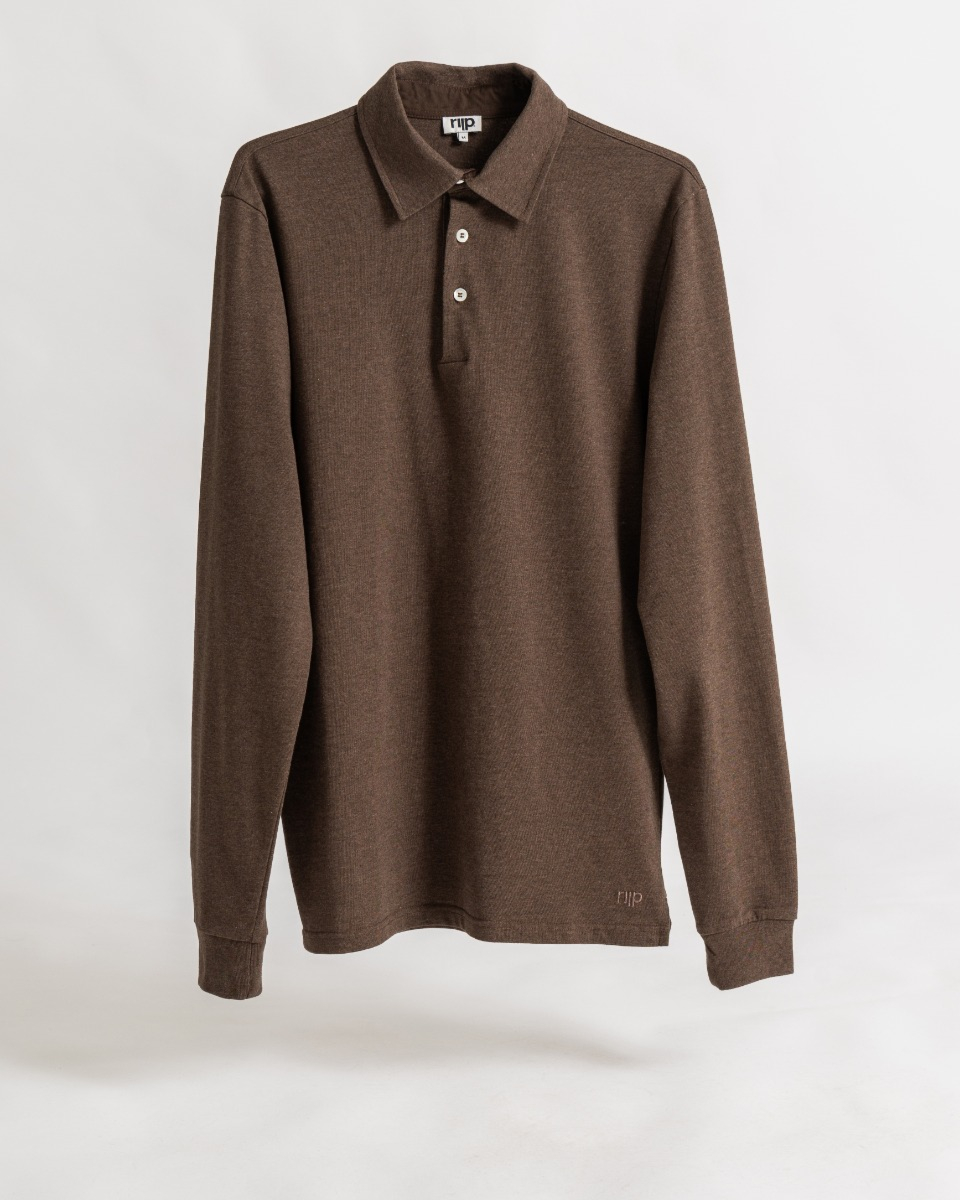 Cooper shirt slim long sleeve brown