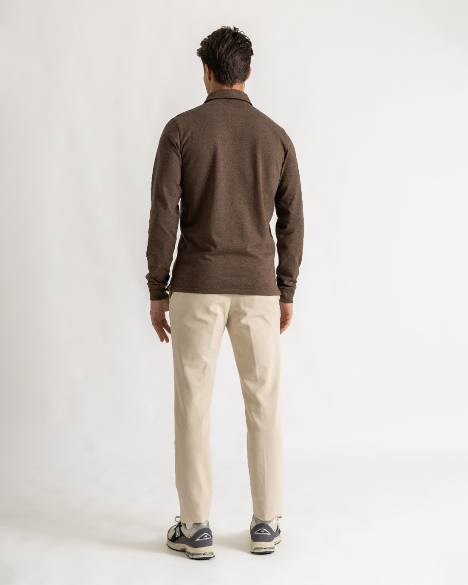 Cooper shirt slim long sleeve brown