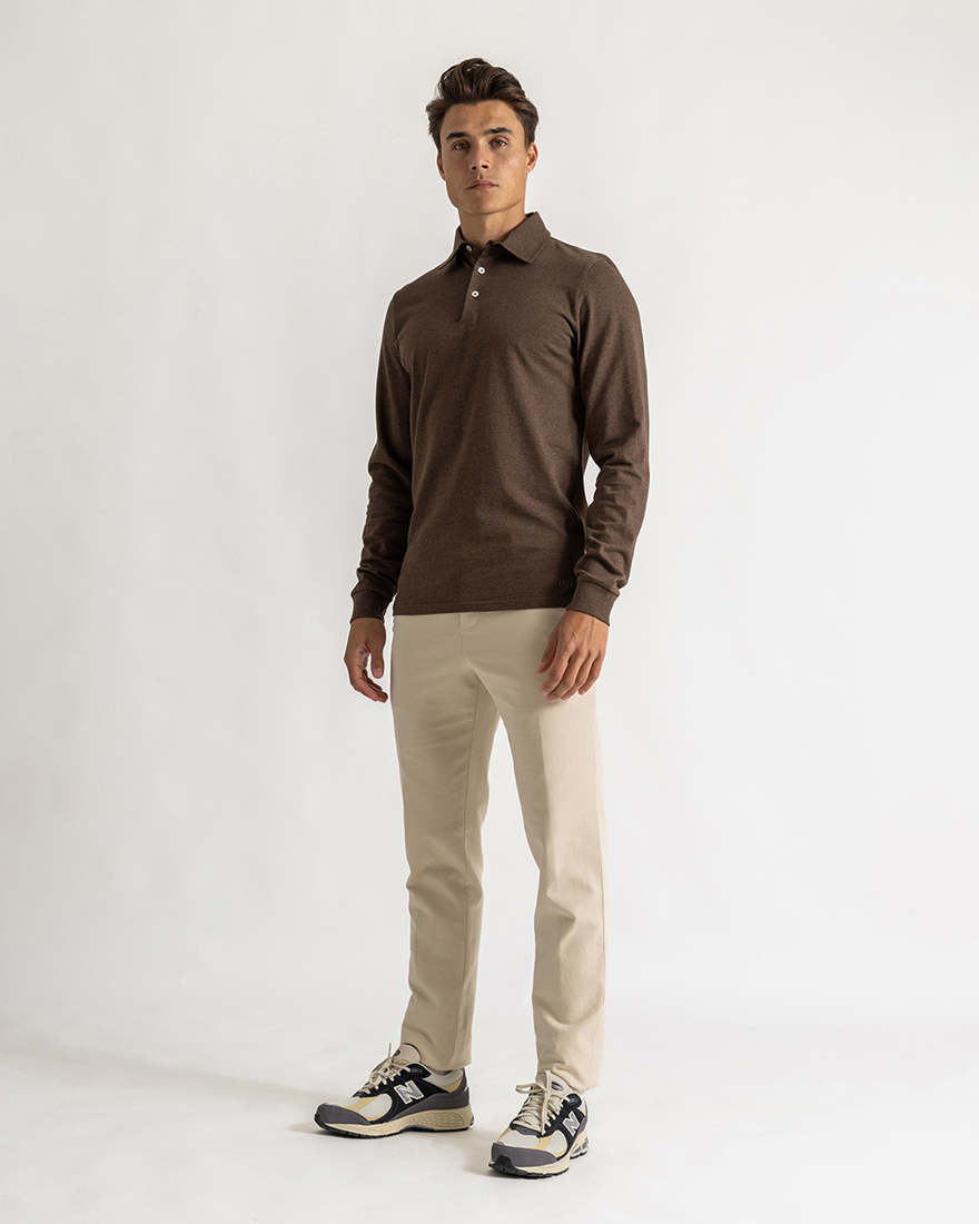 Cooper shirt slim long sleeve brown