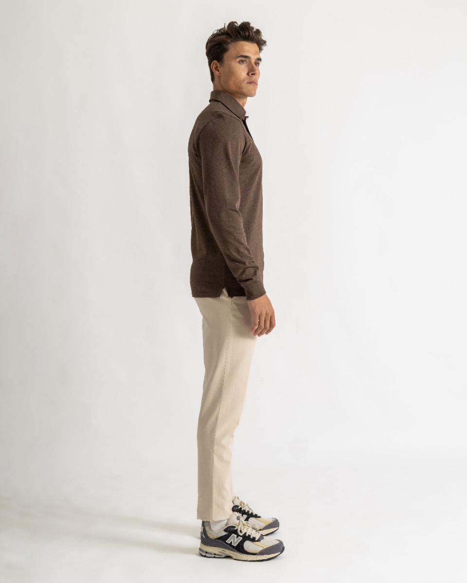 Cooper shirt slim long sleeve brown